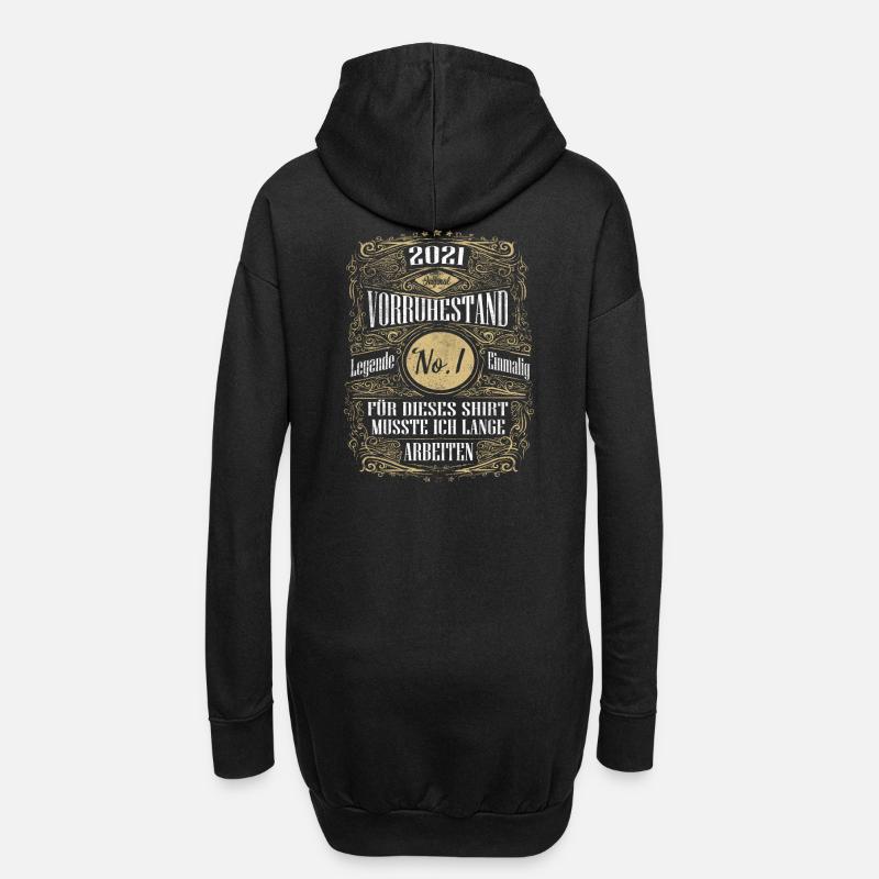 Vorruhestand Rente 2021 - Hoodie-Kleid - Schwarz