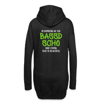 fränkisch fränggisch Dialekt Bassd scho Bamberg - Hoodie-Kleid - Schwarz - Hinten