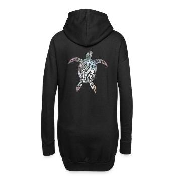 Schildkröte Maori Tribal - Hoodie-Kleid - Schwarz - Hinten