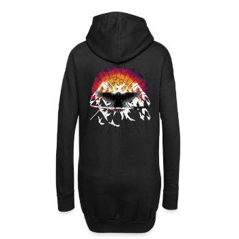 Schwert Katana Krähe Rabe Fantasy Auferstehung - Hoodie-Kleid - Schwarz - Hinten