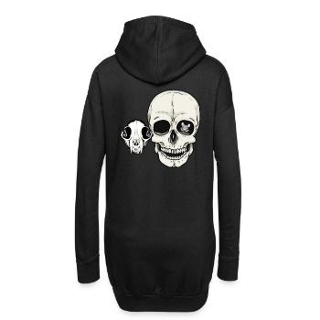 têtes de mort chat homme crâne animaux - Sweat-shirt à capuche long Femme - noir - Dos