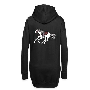 Cheval occidental équitation western cowboy cheval galop - Sweat-shirt à capuche long Femme - noir - Dos