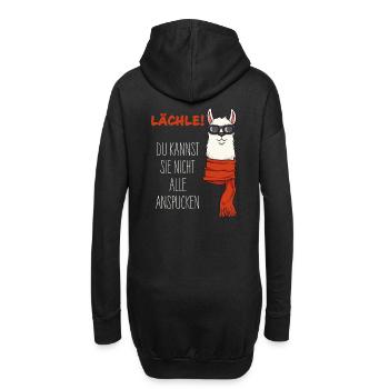 Alpaka - Lächle! du kannst sie nicht alle töten - Hoodie-Kleid - Schwarz - Hinten