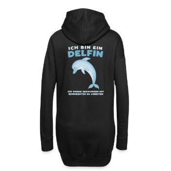 Ich bin ein Delfin - Sarkastisches Büro-Design - Hoodie-Kleid - Schwarz - Hinten