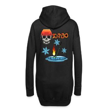 Hockey Winter Wintersport Winterzeit Sport Skull - Hoodie-Kleid - Schwarz - Hinten