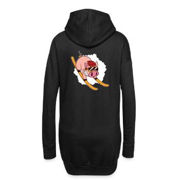 Pistensau - Skifahren - Snowboaden - Apres Ski - Hoodie-Kleid - Schwarz - Hinten