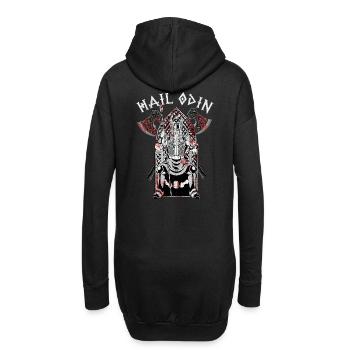 Hail Odin Warrior Valhalla Beard Heide Pride Honor - Sweat-shirt à capuche long Femme - noir - Dos