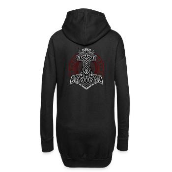Mjolnir Hammer Wikinger Symbol Kämpfer Walhalla - Hoodie-Kleid - Schwarz - Hinten