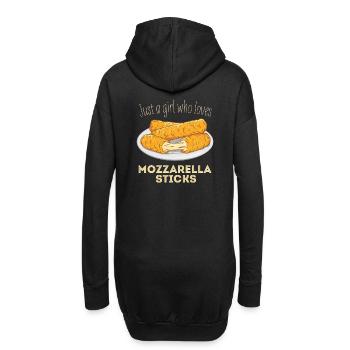 juste une fille qui aime les bâtons de mozzarella - Sweat-shirt à capuche long Femme - noir - Dos