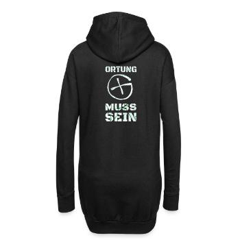 Ortung muss sein! Geocaching Geocache Geschenkidee - Hoodie-Kleid - Schwarz - Hinten