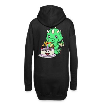 Dragon Baby Birthday Cake Félicitations KInd - Sweat-shirt à capuche long Femme - noir - Dos