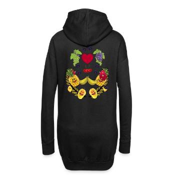 Gesund Früchte Obst Vegan Frucht Speise Vitamine - Hoodie-Kleid - Schwarz - Hinten