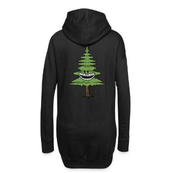 Tanne Baum Bäume Wald Natur Spaßig Tannenbaum - Hoodie-Kleid - Schwarz - Hinten