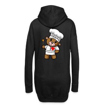 Koch Teddy Chefkoch Restaurant Berufe kochen - Hoodie-Kleid - Schwarz - Hinten
