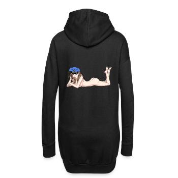 Maritime Kapten sexy fille marin ahoy - Sweat-shirt à capuche long Femme - noir - Dos