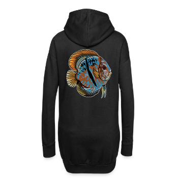 Diskusfisch Diskus Aquarianer Geschenk Aquarium - Hoodie-Kleid - Schwarz - Hinten