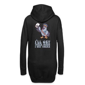 I'll Get There When I Get There - Briefträger - Hoodie-Kleid - Schwarz - Hinten