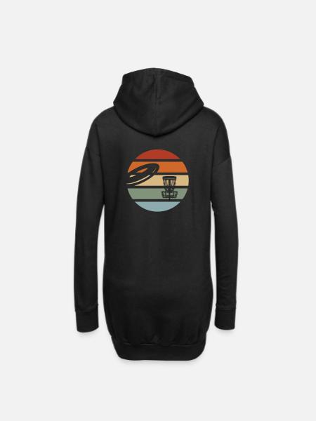 Disc Golf Disc-Golf Frisbee Retro Vintage Outfit - Hoodie-Kleid - Schwarz