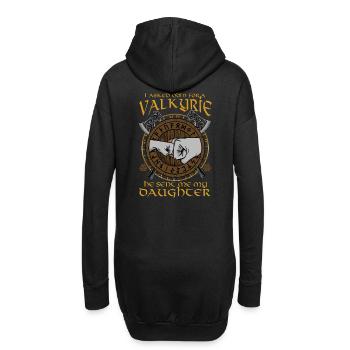 I Asked Odin For A Valkyrie He Sent Me My Daughter - Sweat-shirt à capuche long Femme - noir - Dos