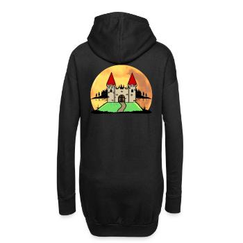 Moyen Age Château Château Forteresse Nature Fantaisie - Sweat-shirt à capuche long Femme - noir - Dos