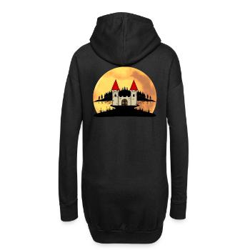 Moyen âge château forteresse nature fantaisie - Sweat-shirt à capuche long Femme - noir - Dos