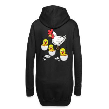 Coquille d’œuf Chick Poulet Poulets Oeuf de Pâques - Sweat-shirt à capuche long Femme - noir - Dos