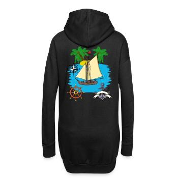 Voilier maritime mer Caraïbes Mer du Sud marine voile - Sweat-shirt à capuche long Femme - noir - Dos