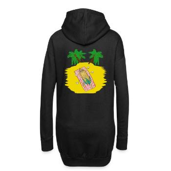 Urlauber Tourist Faul Faulheit Freizeit Hitze - Hoodie-Kleid - Schwarz - Hinten
