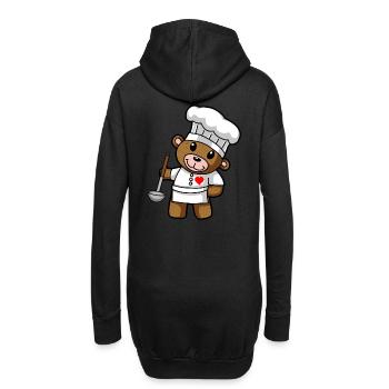 Teddybär Koch Kochmütze Kelle Suppen Küche - Hoodie-Kleid - Schwarz - Hinten