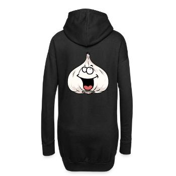 Gemüse Knoblauch Knobi Zwiebel Koch Küche gesund - Hoodie-Kleid - Schwarz - Hinten