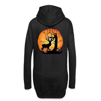 Faune Habitants de la forêt Forêt Animal Cerf Nature Soleil - Sweat-shirt à capuche long Femme - noir - Dos
