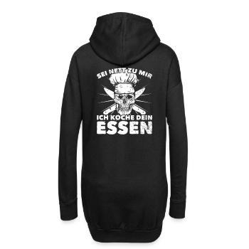 Sei nett zu mir Ich koche dein Essen Koch Köchin - Hoodie-Kleid - Schwarz - Hinten