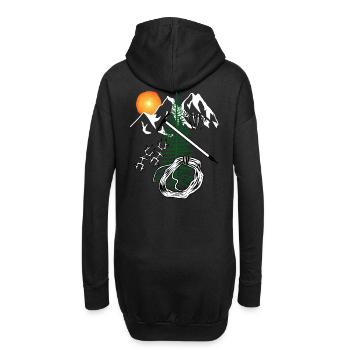 Bergsteiger Karabiner Sackleine Abseilen Gipfel - Hoodie-Kleid - Schwarz - Hinten