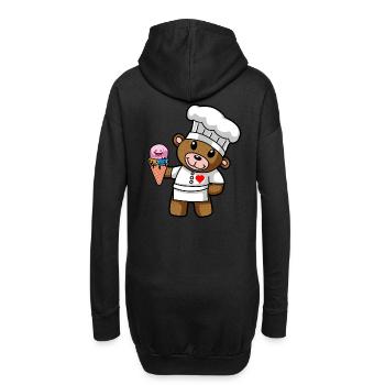 Teddy Eiscreme Konditor Süßigkeiten Eisdiele Kind - Hoodie-Kleid - Schwarz - Hinten