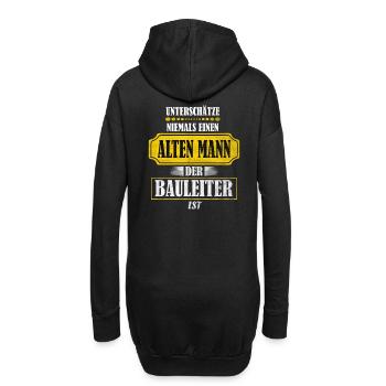 Baustelle Hausbau Bauleiter Bauarbeiter Sprüche - Hoodie-Kleid - Schwarz - Hinten
