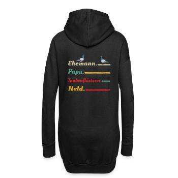 Tauben - Hoodie-Kleid - Schwarz - Hinten