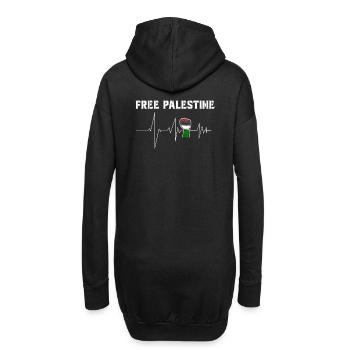 Palestine libre - Palestine Heartbeat Judaïsme - Sweat-shirt à capuche long Femme - noir - Dos