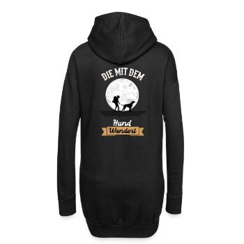 Die mit dem Hund Wandert - Wandern Gassi Spruch - Hoodie-Kleid - Schwarz - Hinten
