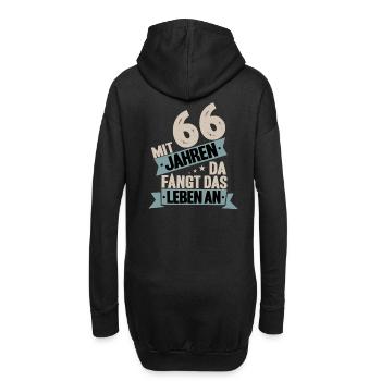 66. Geburtstag Geburtstagsspruch 66 Jahre Geschenk - Hoodie-Kleid - Schwarz - Hinten