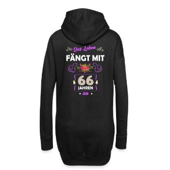 66. Geburtstag Geschenk 66 Jahre Spruch - Hoodie-Kleid - Schwarz - Hinten