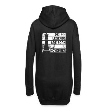 Chess Legends Are Born In November - Hoodie-Kleid - Schwarz - Hinten