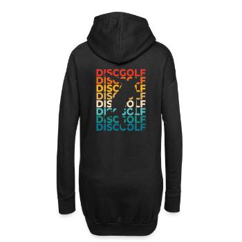 Disc Golf Disc-Golf Frisbee Retro Vintage Outfit - Hoodie-Kleid - Schwarz - Hinten