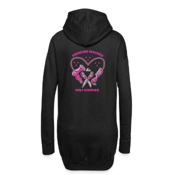 Friseure machen die Welt Schöner - Friseurin - Hoodie-Kleid - Schwarz - Hinten