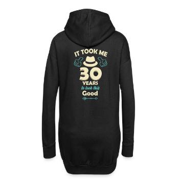 30. Geburtstag - Hoodie-Kleid - Schwarz - Hinten