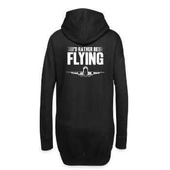 Flugzeug - Hoodie-Kleid - Schwarz - Hinten