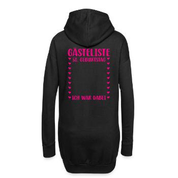 Gästeliste - Mein 50. Geburtstag - Ich war dabei - Hoodie-Kleid - Schwarz - Hinten