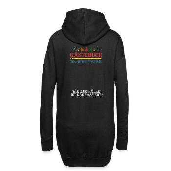 70. Geburtstag Gästebuch - Hoodie-Kleid - Schwarz - Hinten
