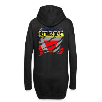 Rettungsdienst Uniform - Hoodie-Kleid - Schwarz - Hinten