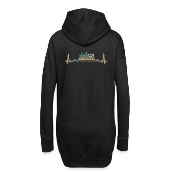 Battement de cœur de locomotive à vapeur de conducteur de train de chemin de fer - Sweat-shirt à capuche long Femme - noir - Dos