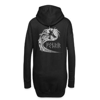 Wolf Fenrir Fabelwesen Wikinger nordischer Mythos - Hoodie-Kleid - Schwarz - Hinten